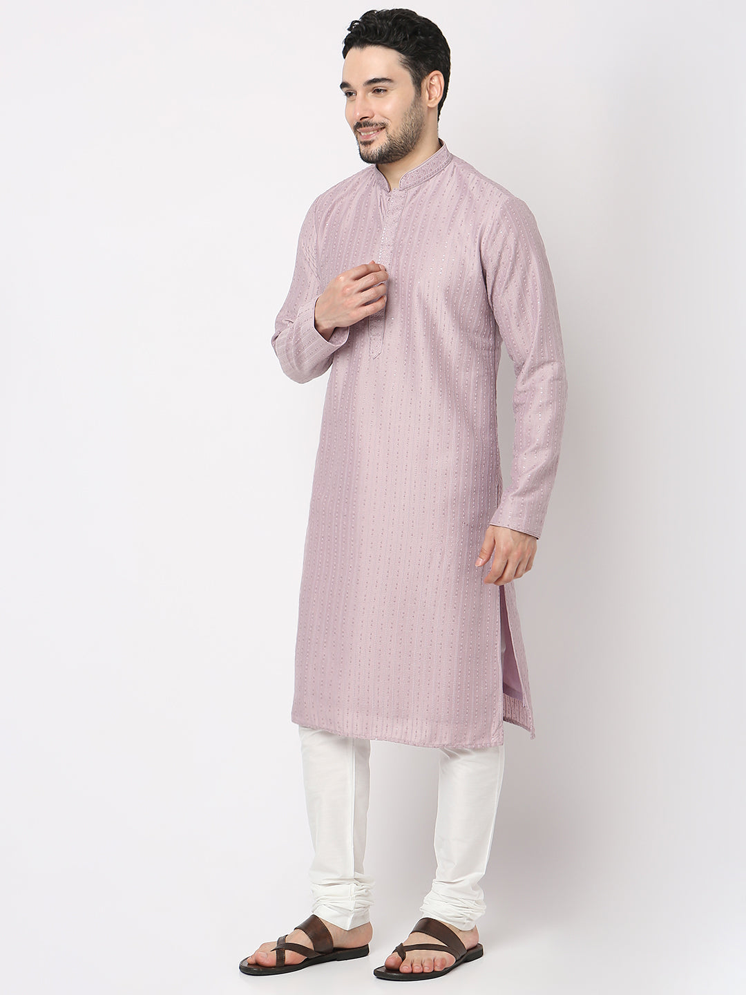 Regular Fit Embroidered Kurta with Pyjama Set