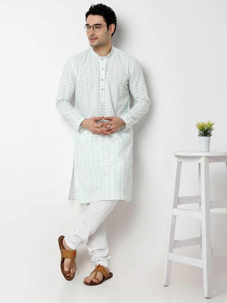 Regular Fit Embroidered Straight Kurta and Pyjama Set