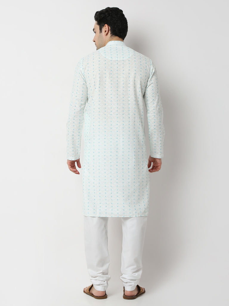 Regular Fit Embroidered Straight Kurta and Pyjama Set