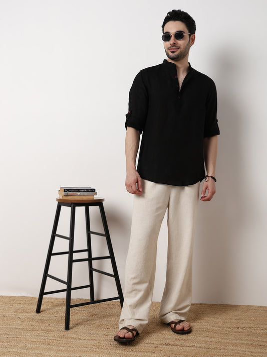 Ethnic Linen Short Kurta