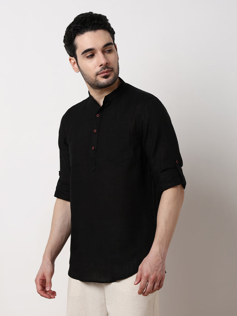 Ethnic Linen Short Kurta