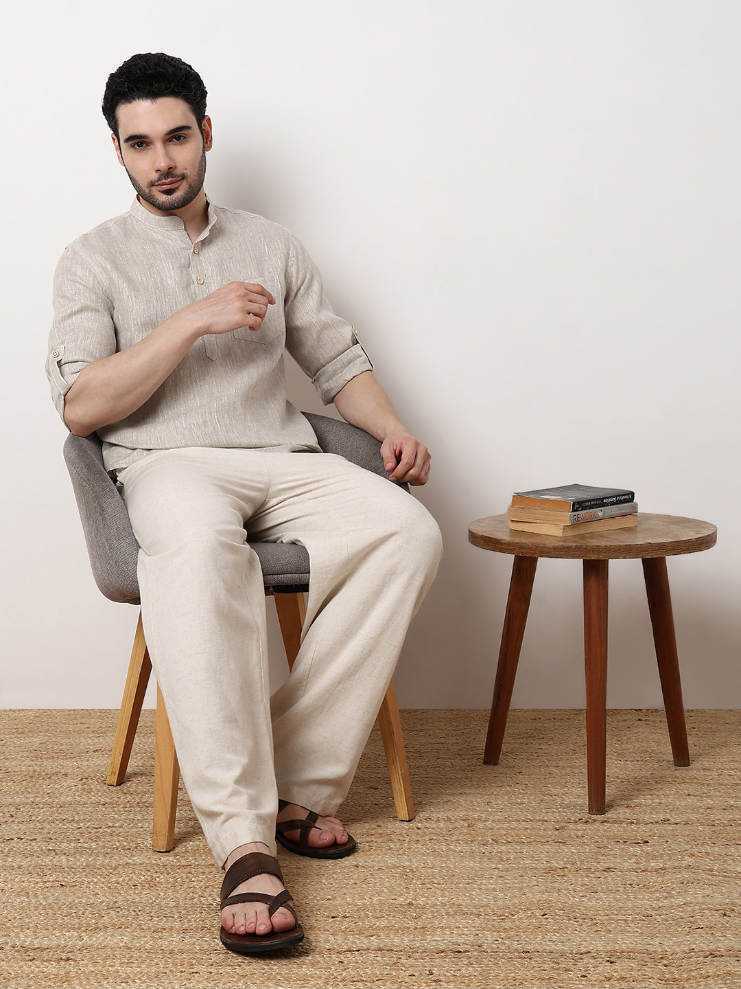 Ethnic Linen Short Kurta