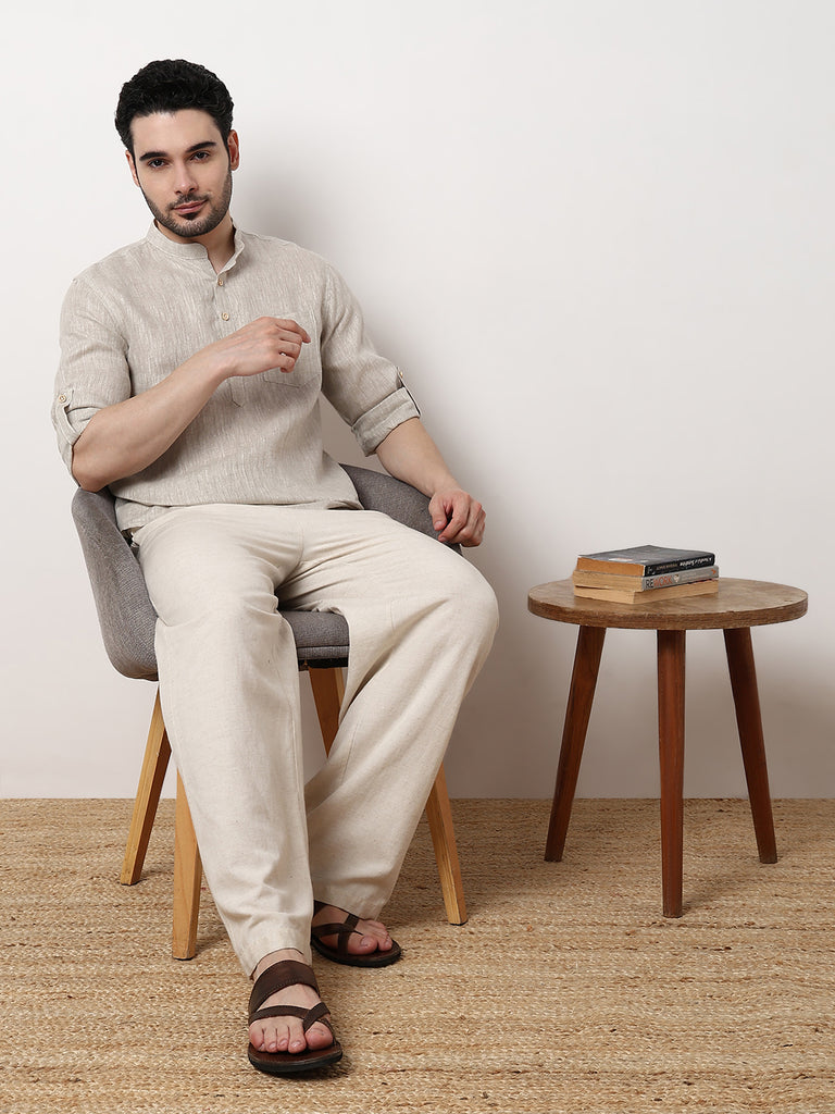 Ethnic Linen Short Kurta