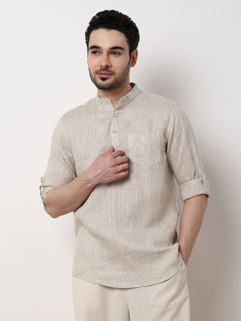 Ethnic Linen Short Kurta
