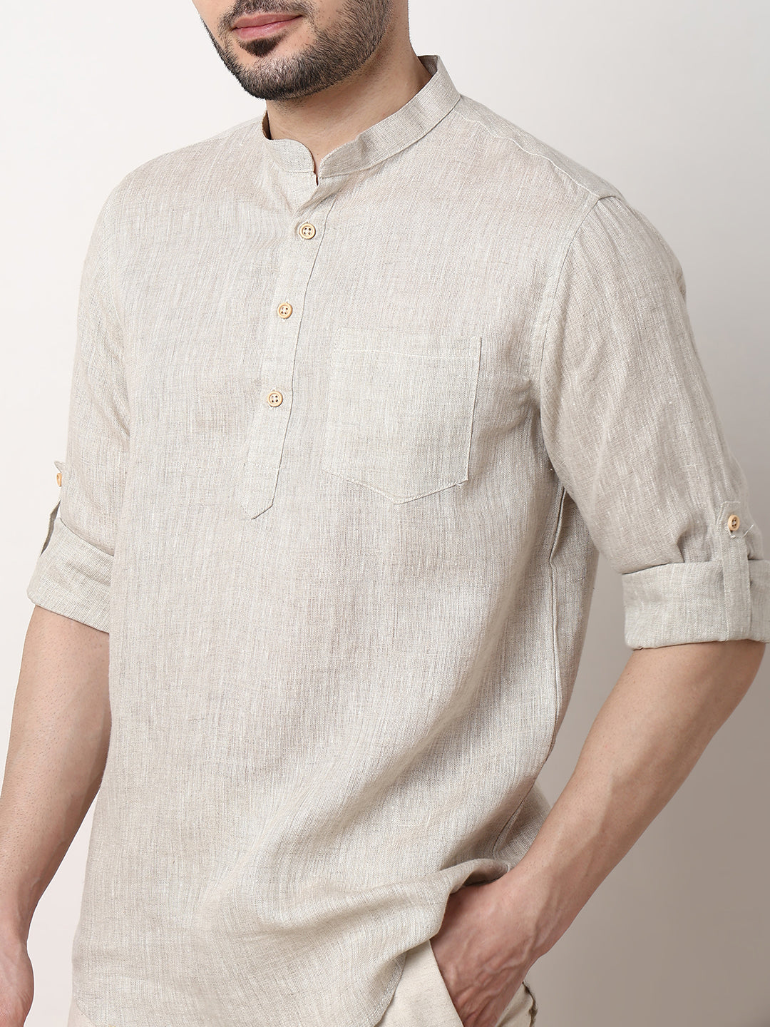 Ethnic Linen Short Kurta