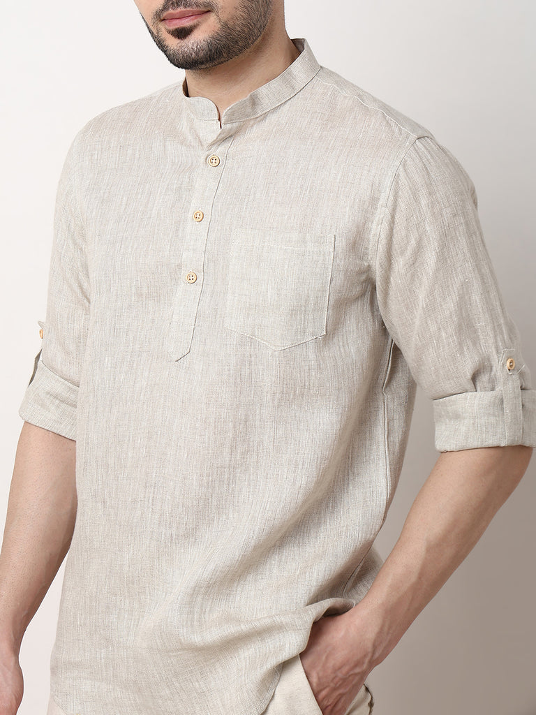 Ethnic Linen Short Kurta