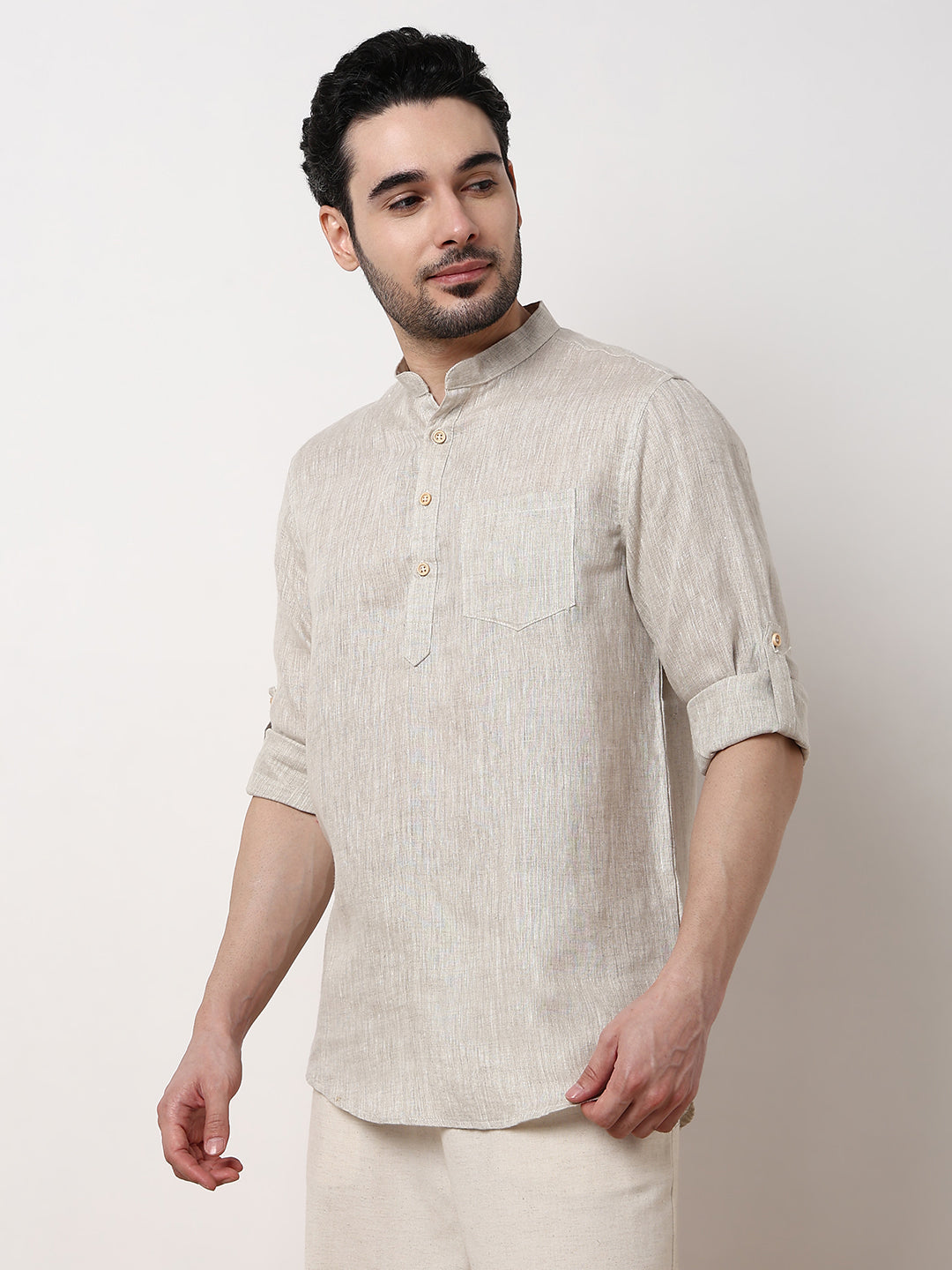 Ethnic Linen Short Kurta