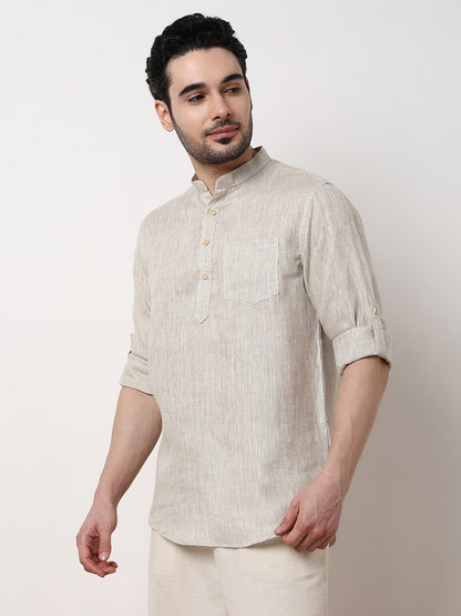Ethnic Linen Short Kurta