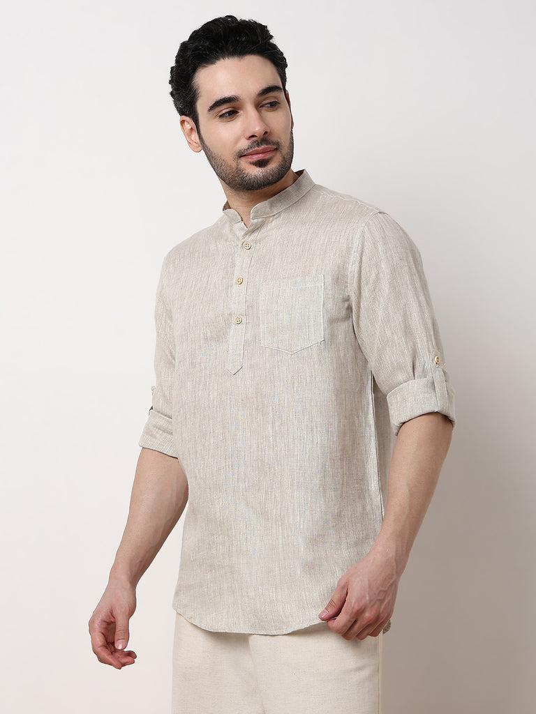 Ethnic Linen Short Kurta