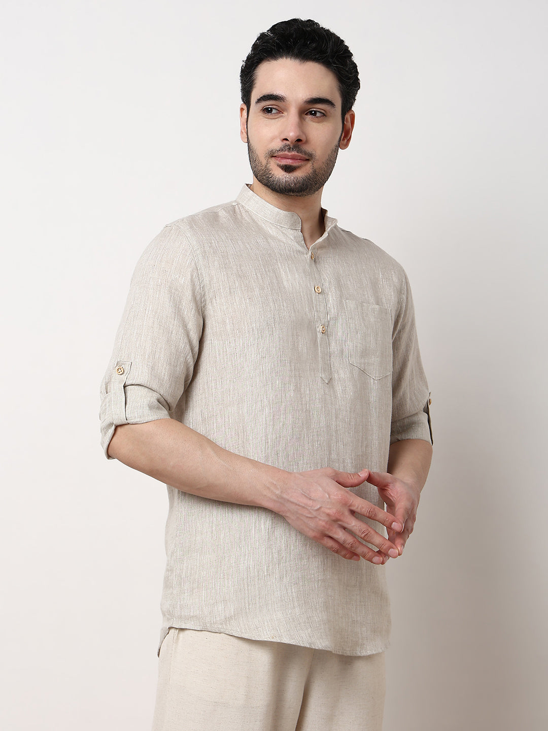 Ethnic Linen Short Kurta