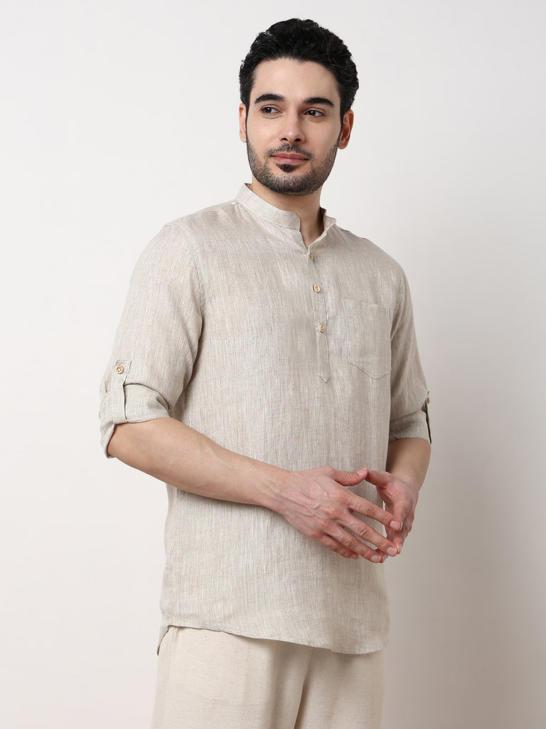 Ethnic Linen Short Kurta