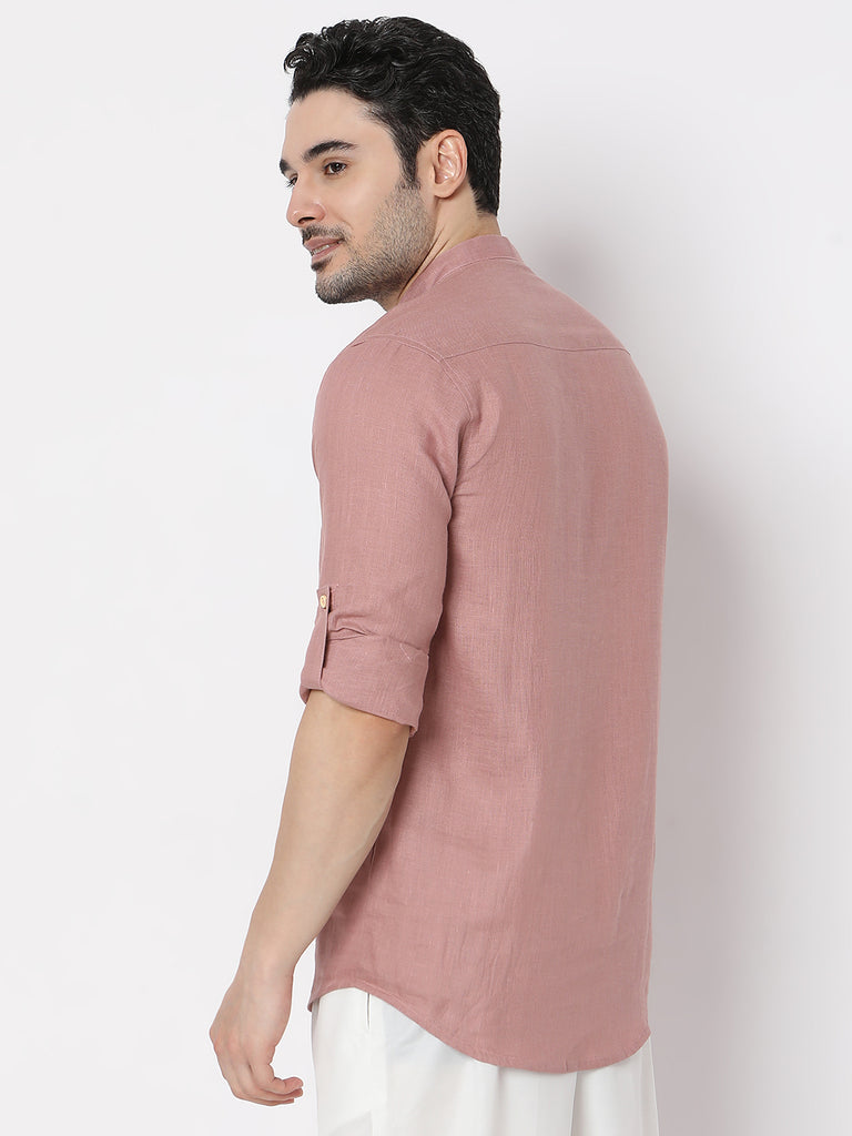 Regular Fit Straight Solid Full Sleeve Short Kurta