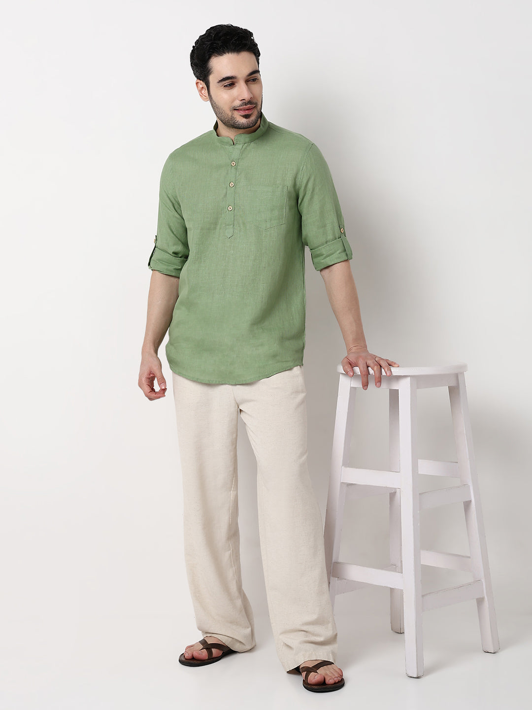 Ethnic Linen Short Kurta