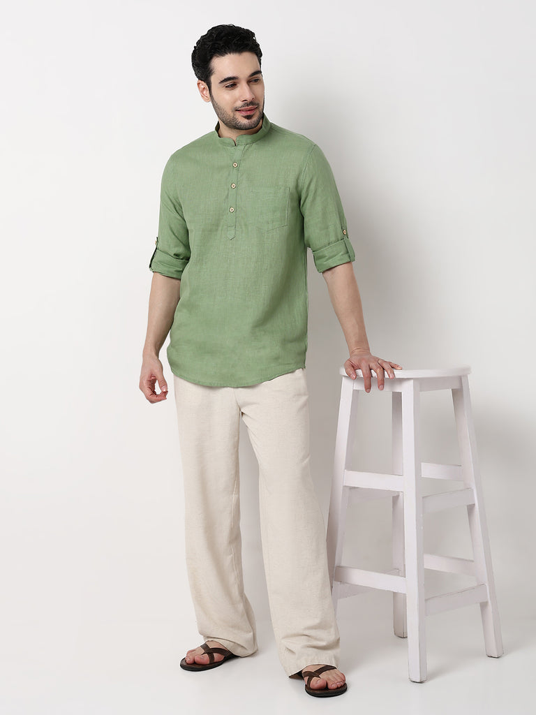 Ethnic Linen Short Kurta