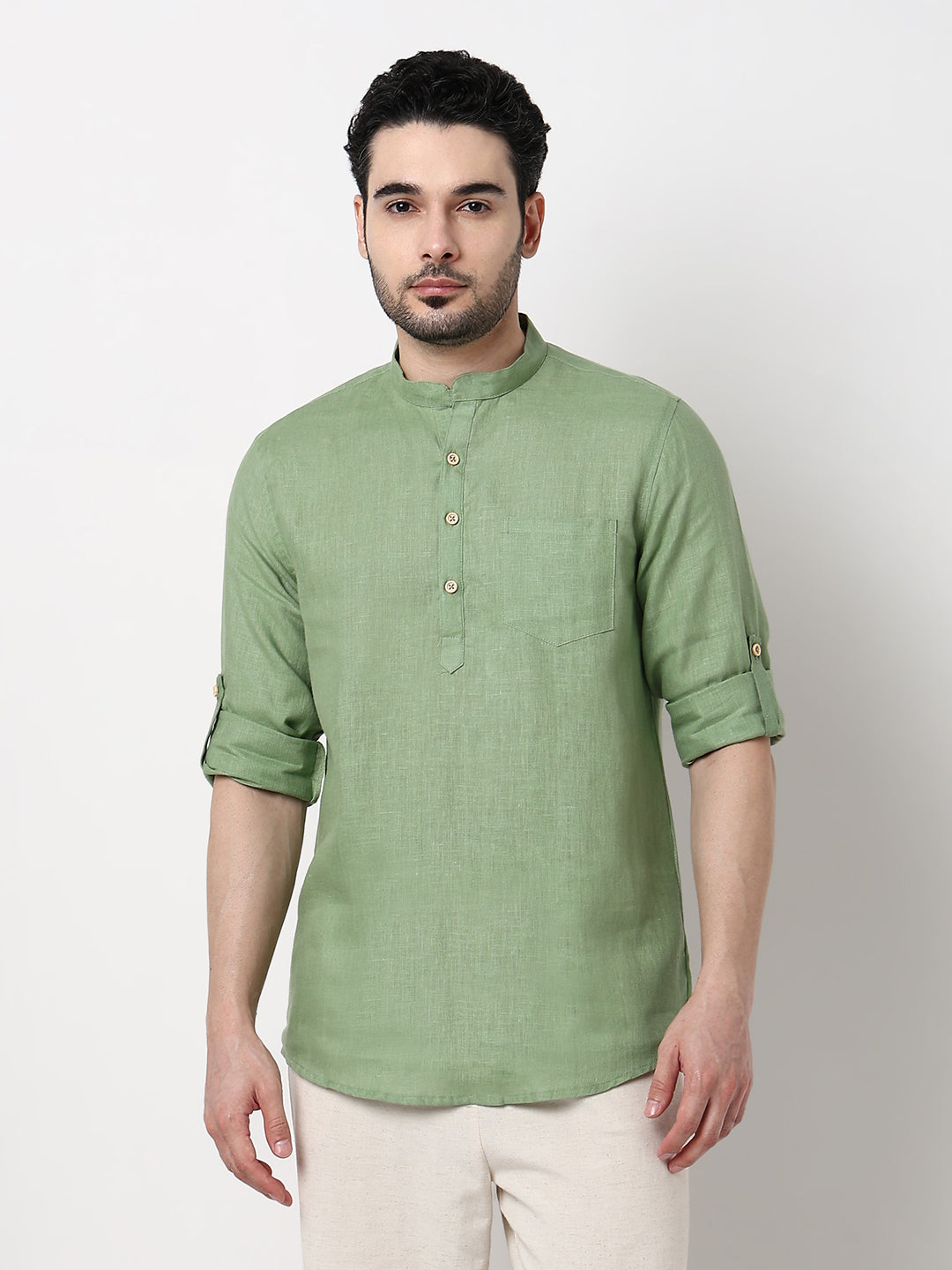 Ethnic Linen Short Kurta