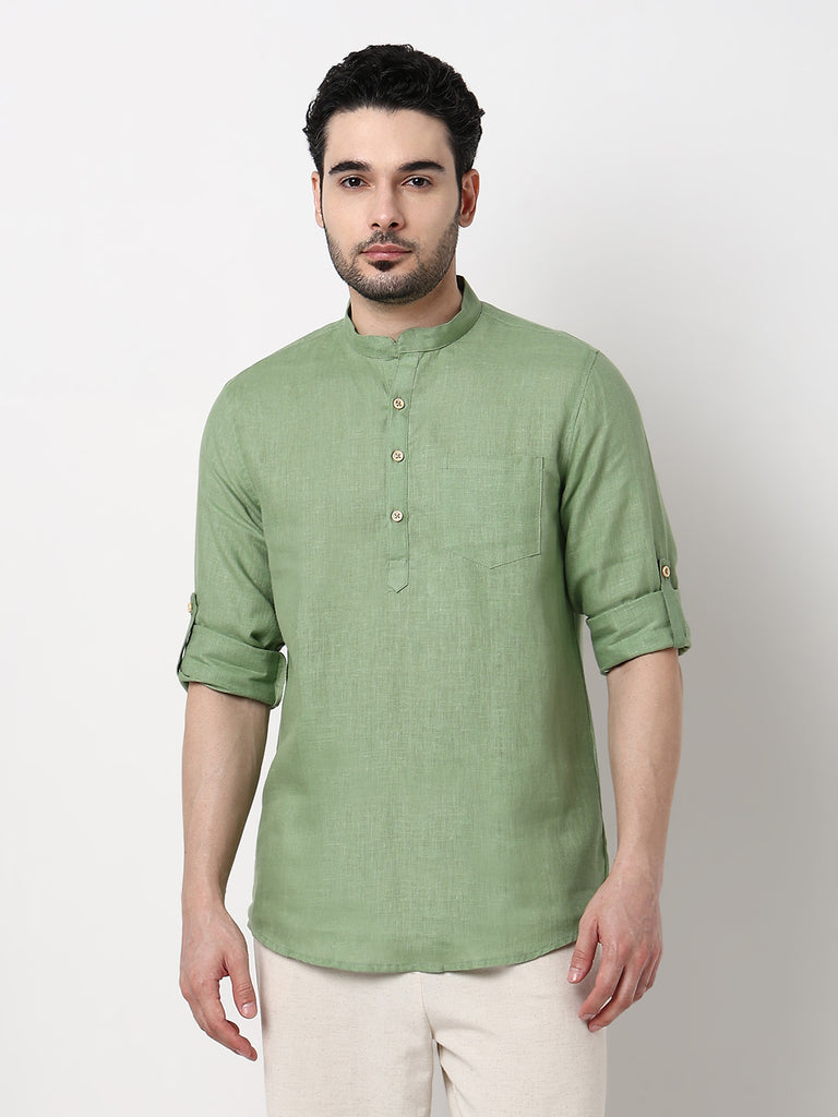 Ethnic Linen Short Kurta
