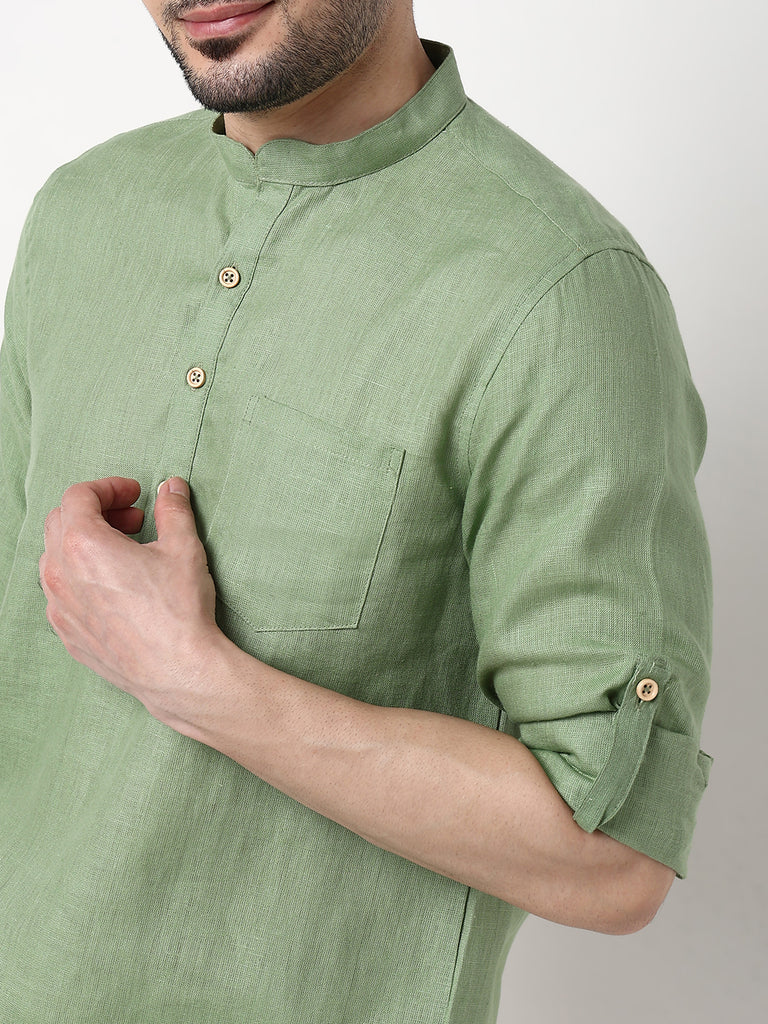 Ethnic Linen Short Kurta