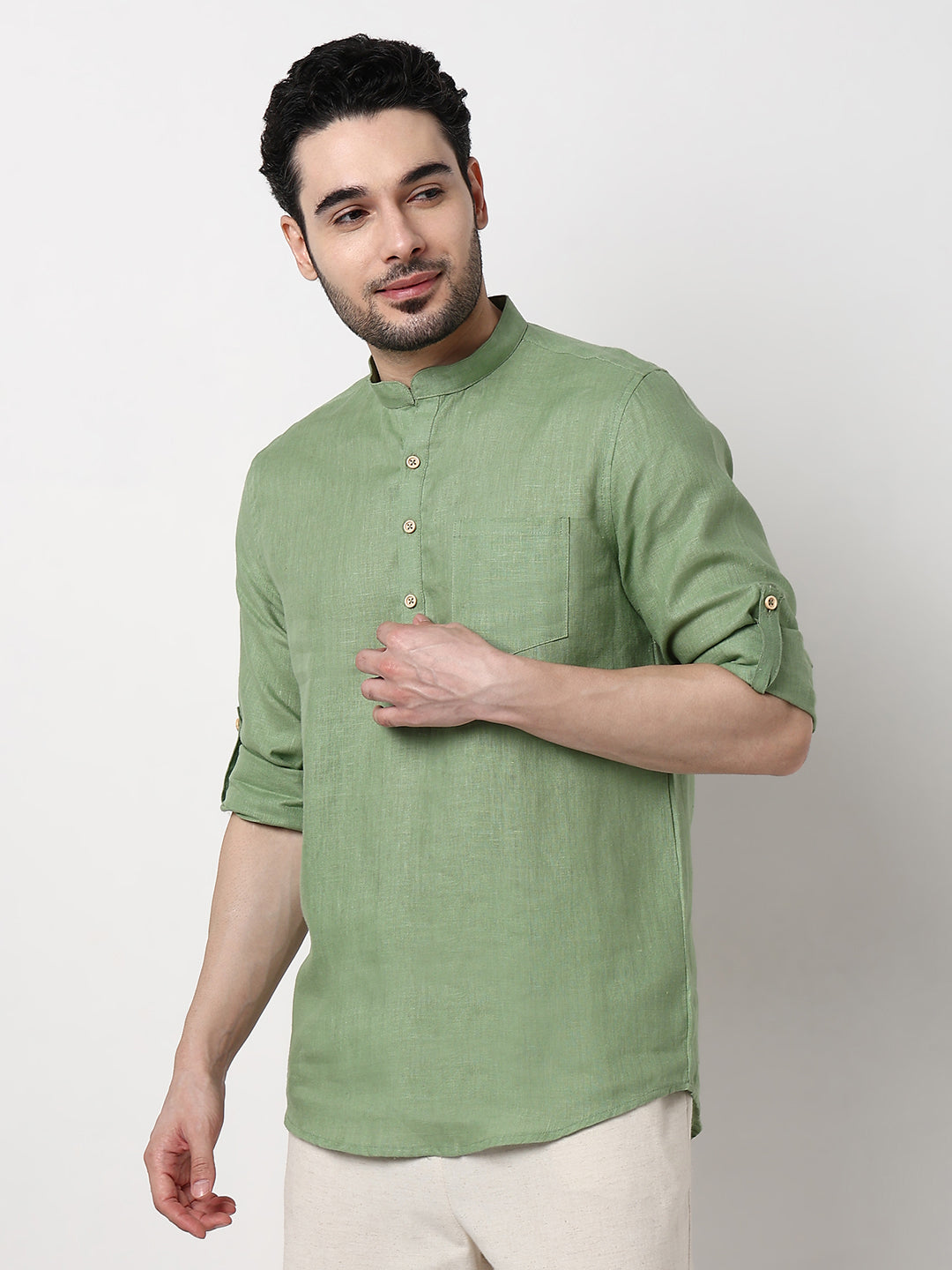 Ethnic Linen Short Kurta