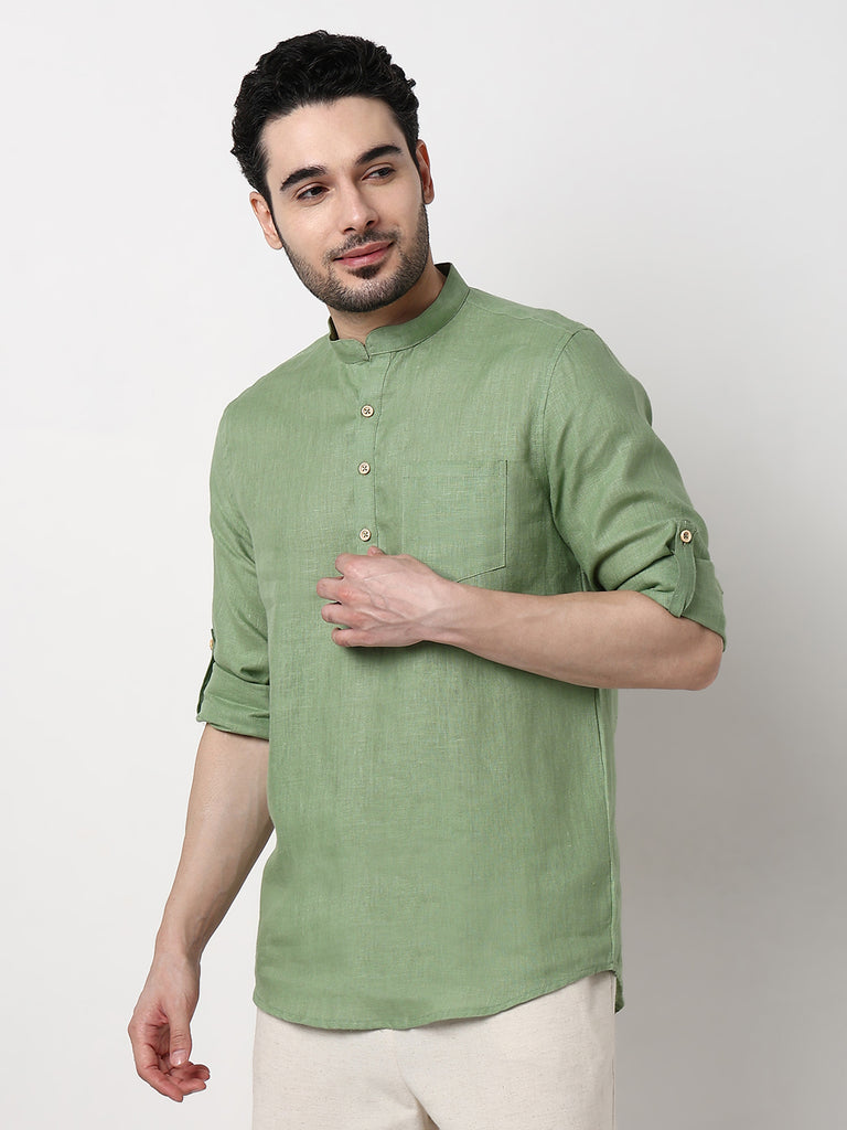 Ethnic Linen Short Kurta