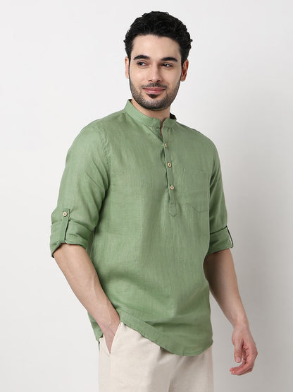 Ethnic Linen Short Kurta