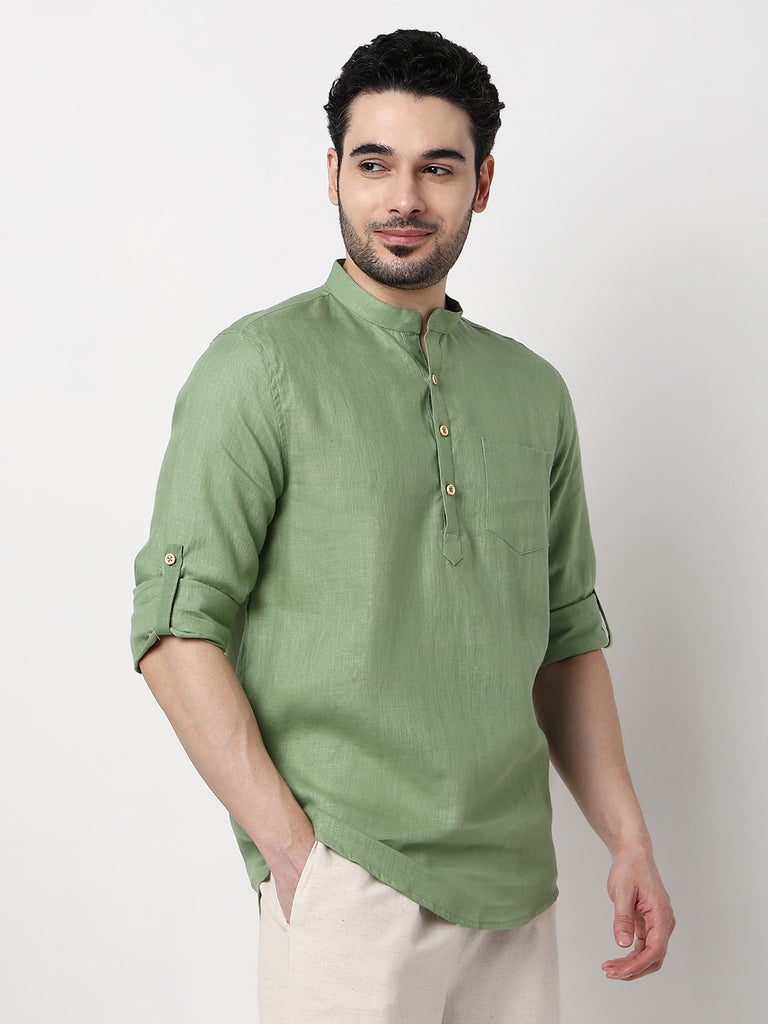 Ethnic Linen Short Kurta