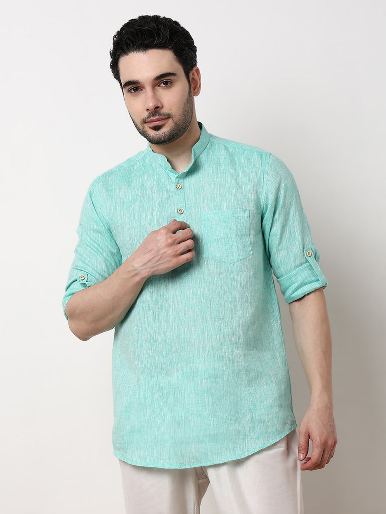 Ethnic Linen Short Kurta