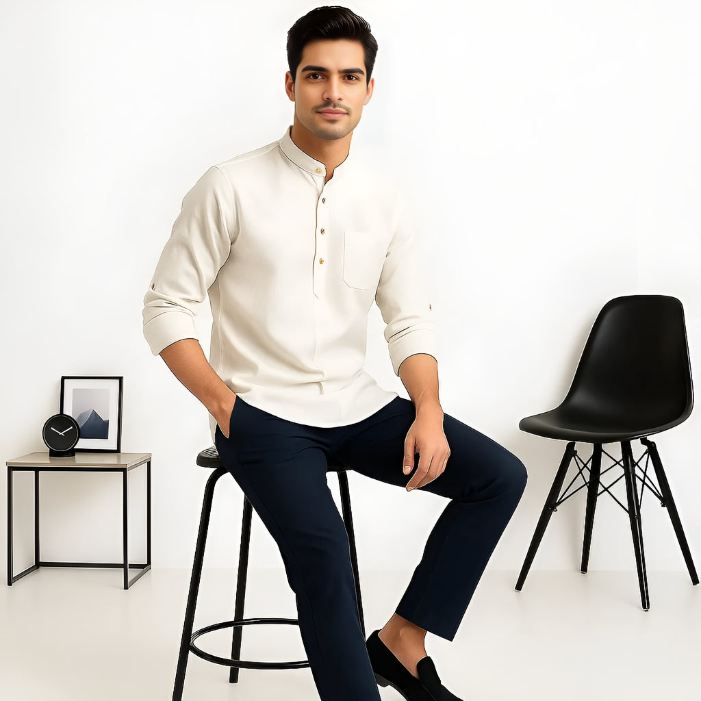 Ethnic Linen Short Kurta