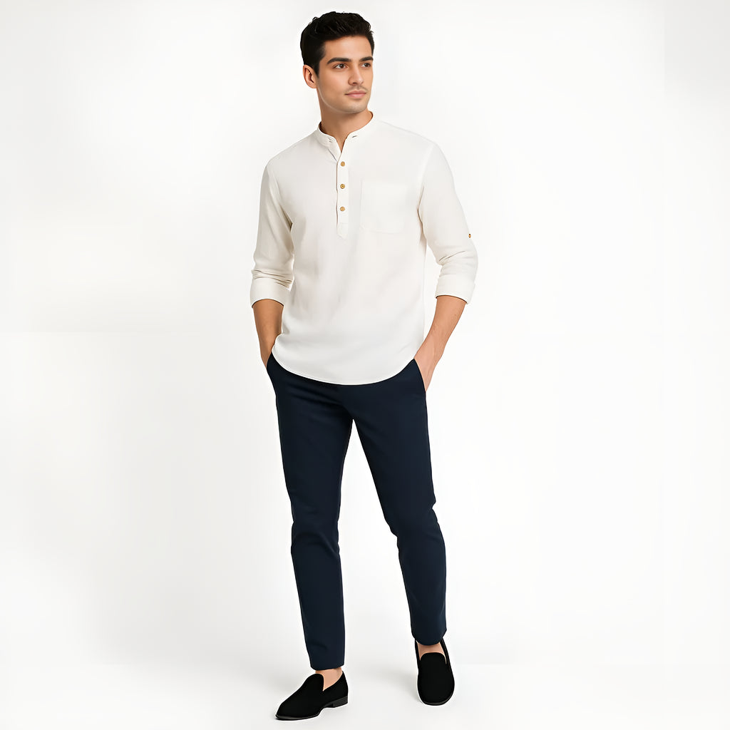 Ethnic Linen Short Kurta