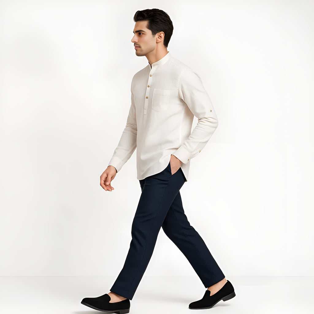 Ethnic Linen Short Kurta