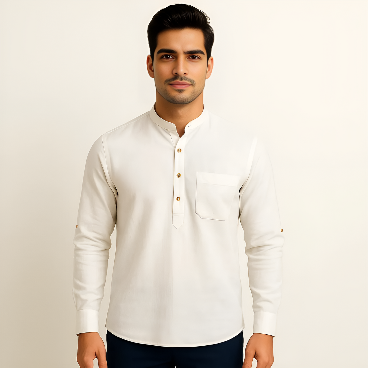 Ethnic Linen Short Kurta