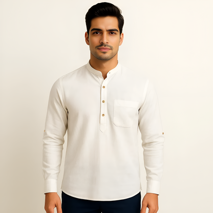 Ethnic Linen Short Kurta