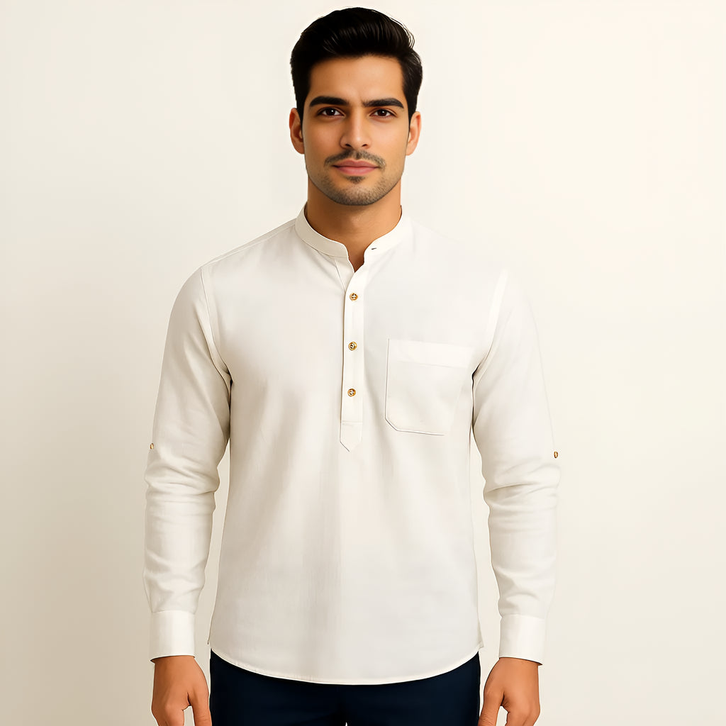 Ethnic Linen Short Kurta