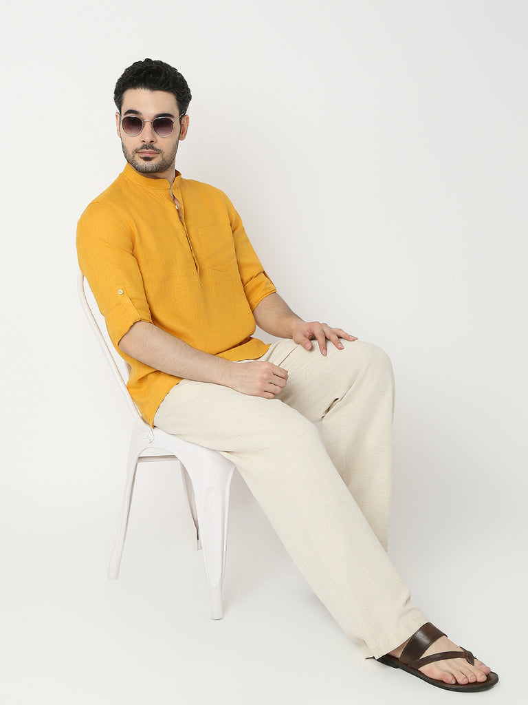 Regular Fit Solid Full Sleeve Kurta