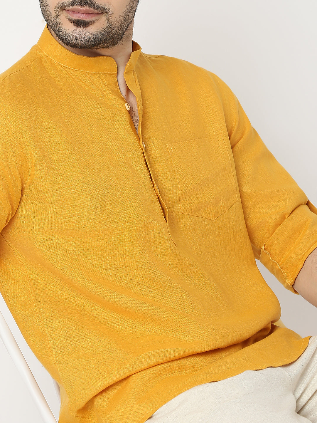 Regular Fit Solid Full Sleeve Kurta