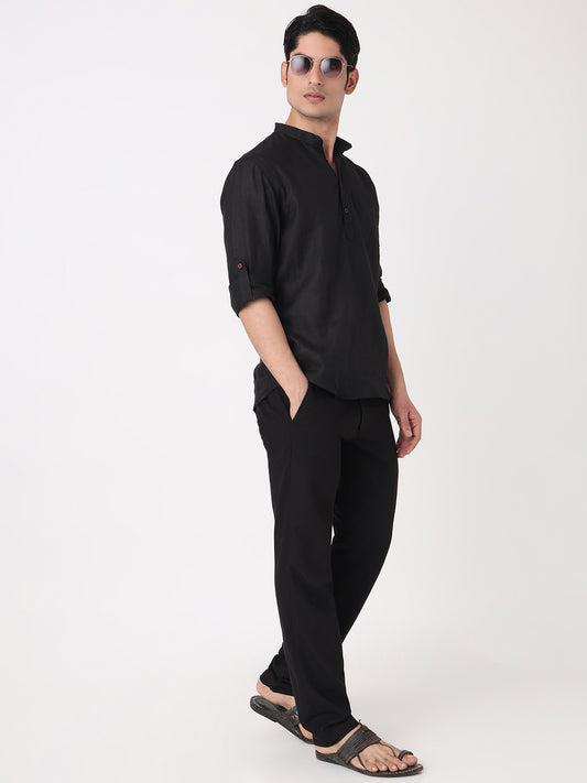 Woven Solid Short Kurta