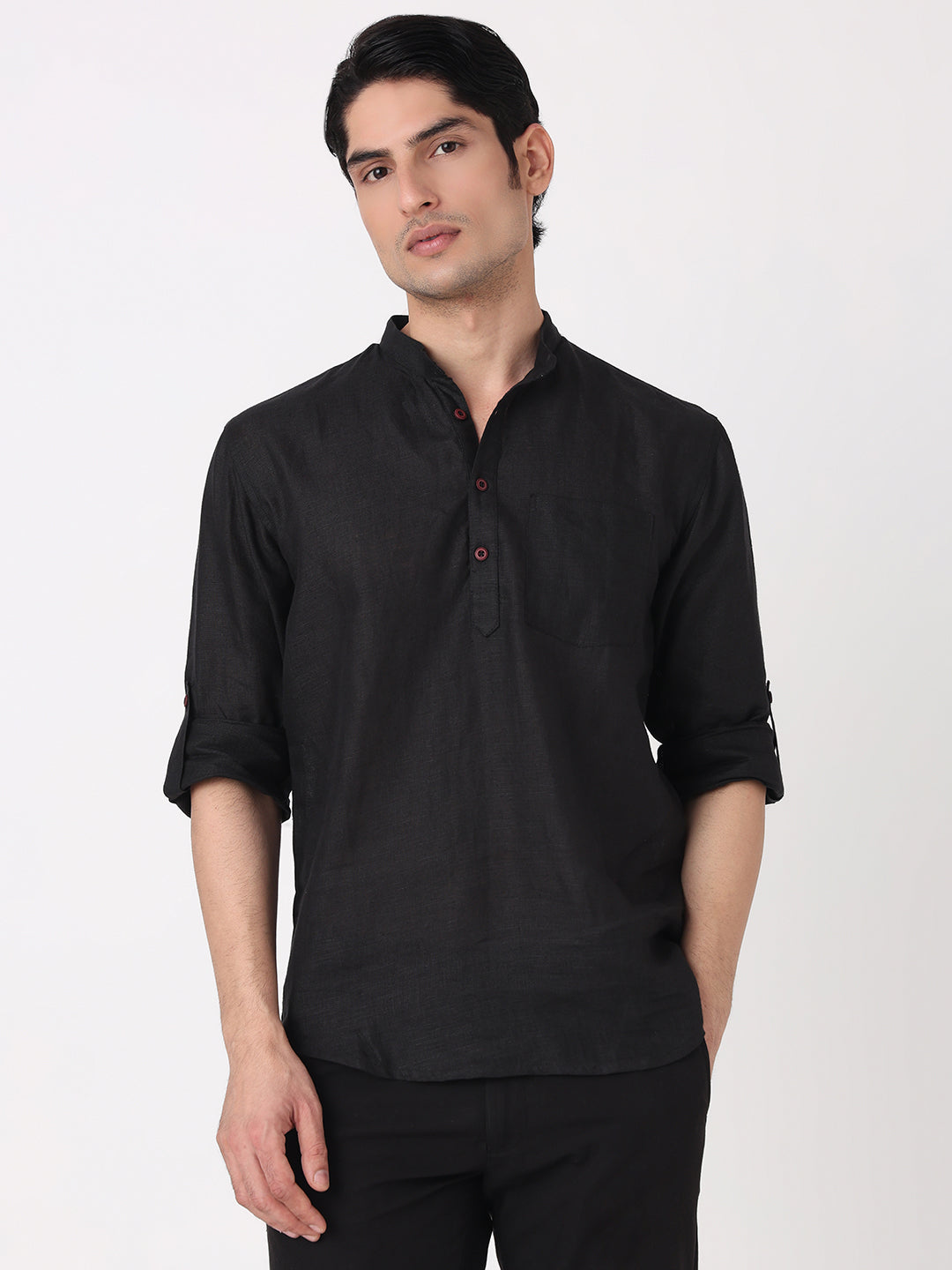 Woven Solid Short Kurta