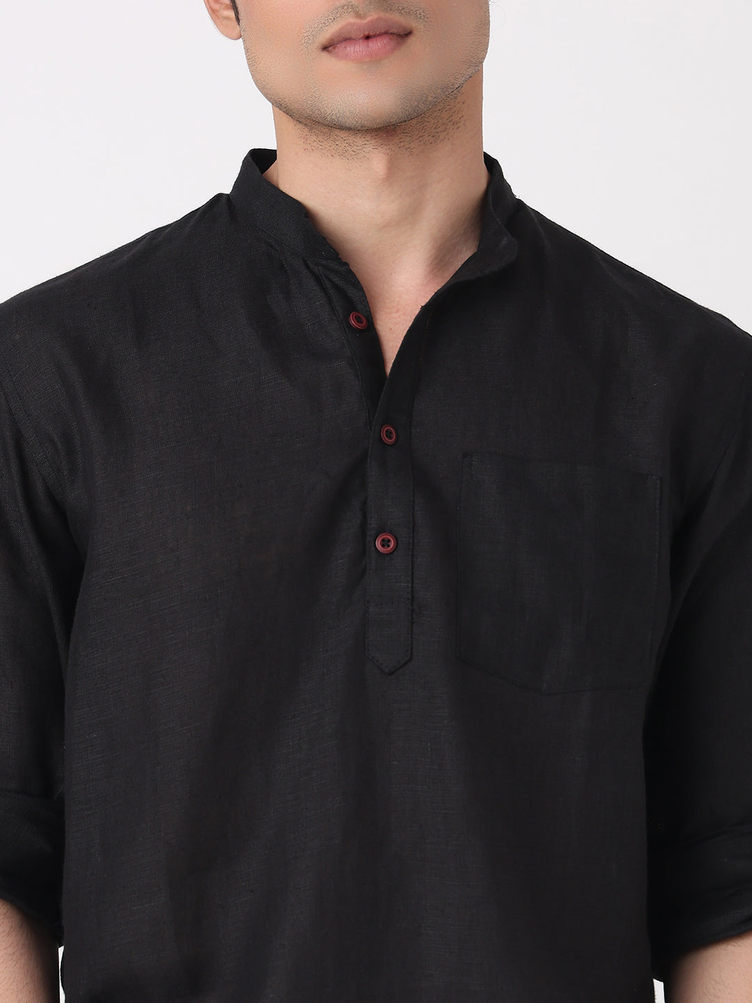 Woven Solid Short Kurta