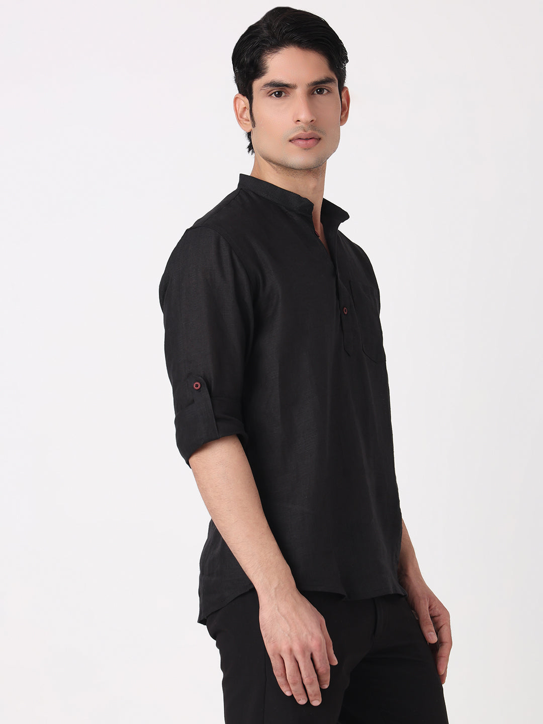 Woven Solid Short Kurta