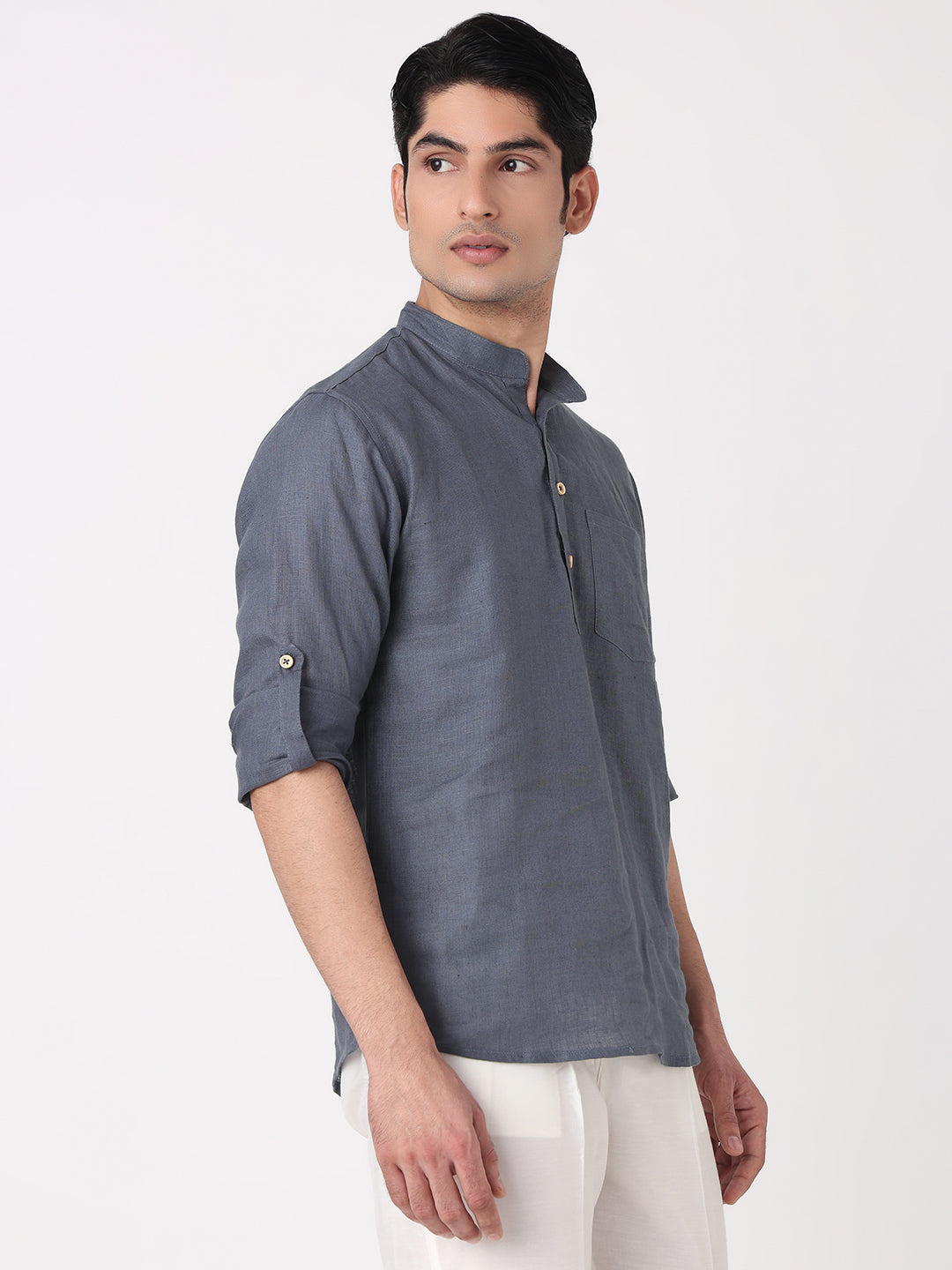Woven Solid Short Kurta