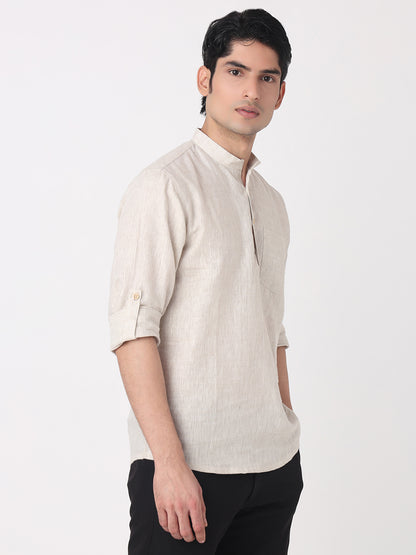 Woven Solid Short Kurta