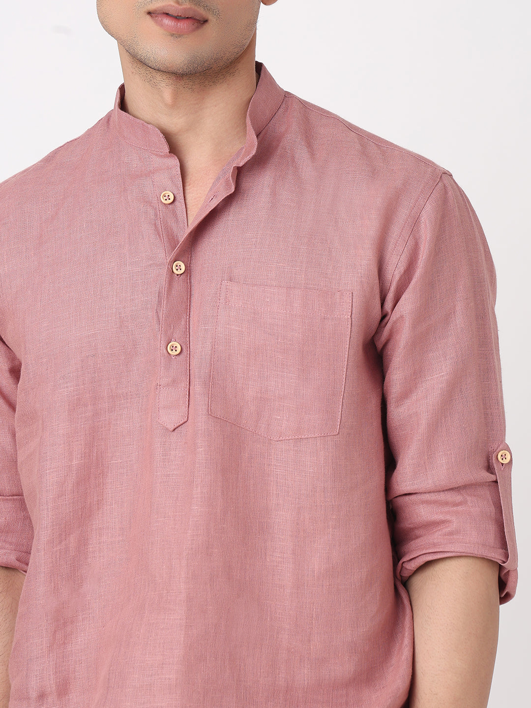 Woven Solid Short Kurta