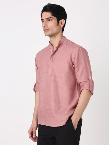 Woven Solid Short Kurta