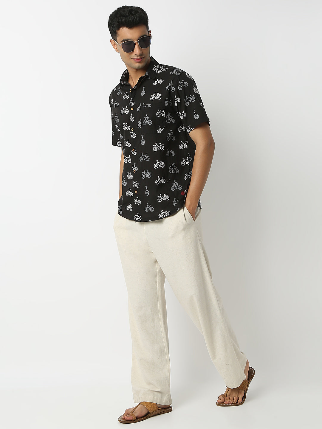 Regular Fit Printed Shirt Collar Half Sleeve Shirt