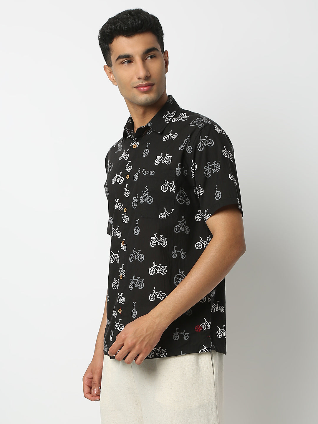 Regular Fit Printed Shirt Collar Half Sleeve Shirt