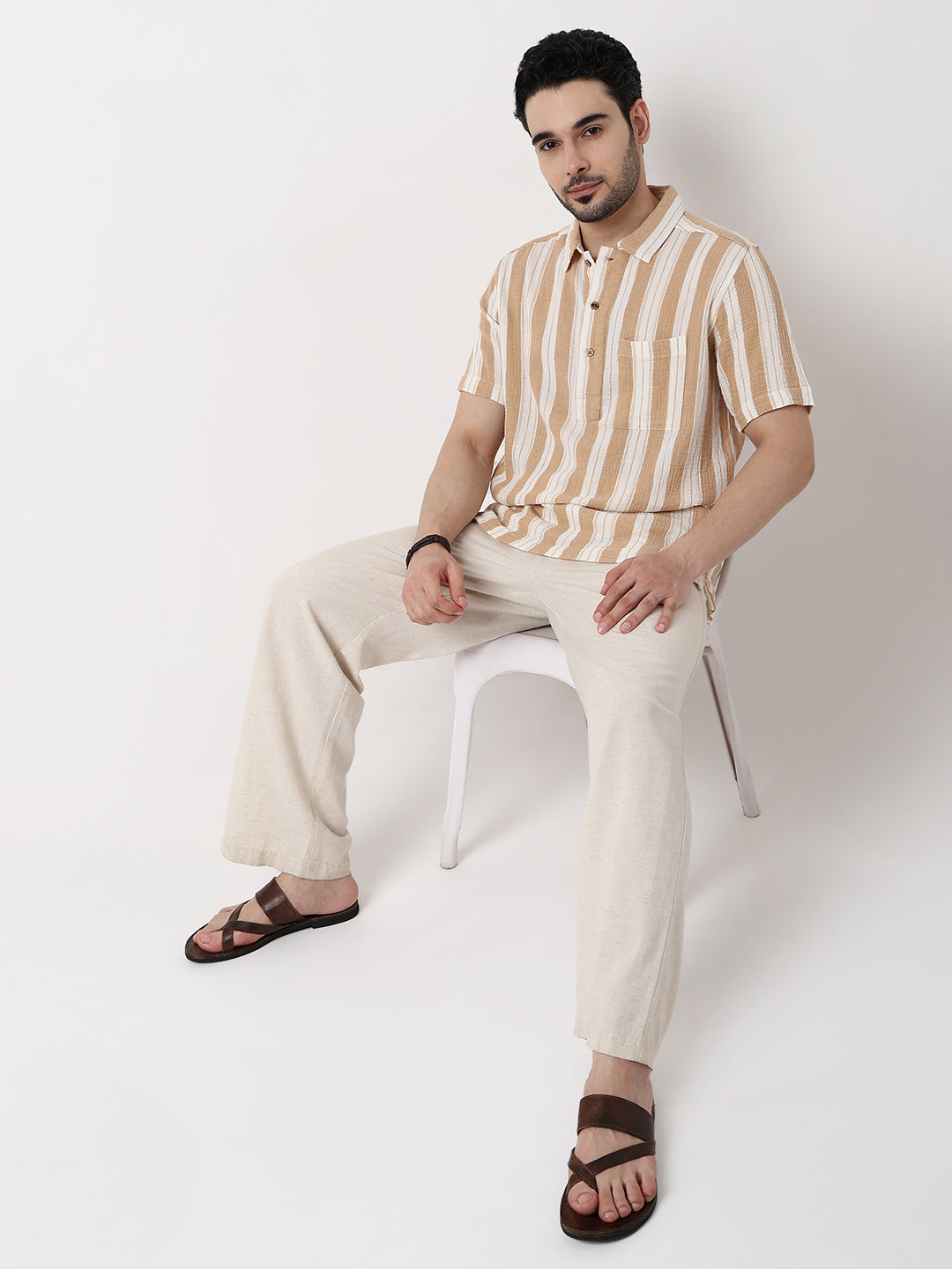 Striped Polo Neck Shirt