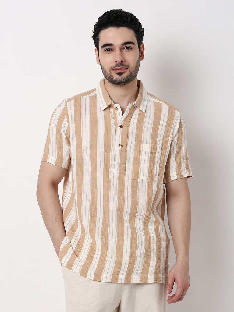 Striped Polo Neck Shirt