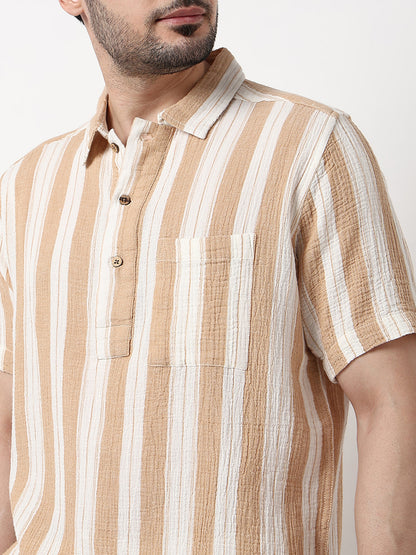 Striped Polo Neck Shirt