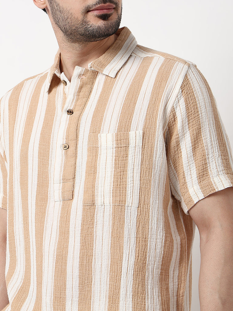 Striped Polo Neck Shirt