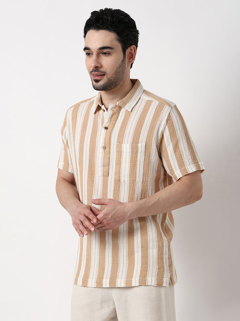 Striped Polo Neck Shirt