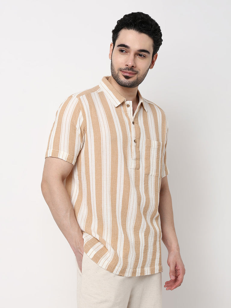 Striped Polo Neck Shirt